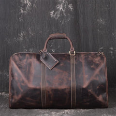 Genuine Leather Mens Cool Weekender Bag Travel Bag Duffle Bags Overnight Bag Holdall Bag for men