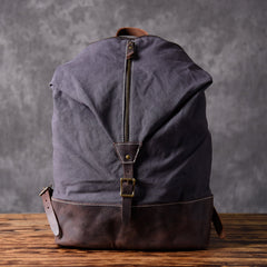 Cool Canvas Leather Mens Backpack Large Travel Backpacks Hiking Backpack for Men