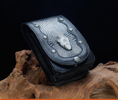Cool Leather Mens Snake Biker Belt Pouch Waist Bag Drop Leg Bag for Men