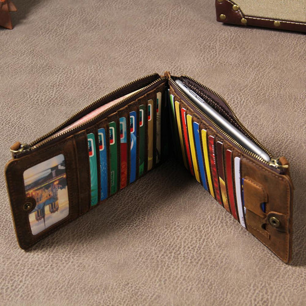 Vintage Leather Mens Card Wallet for Men Long Wallet for Men YS01091032