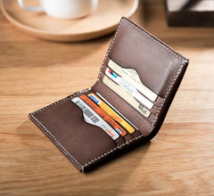 Cool Leather Mens Slim Small Wallets Men billfold Bifold Wallet for Men