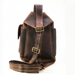 Cool Leather Mens Chest Bag Sling Bags Sling Crossbody Bag Travel Sling Bag for men