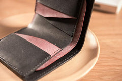 Handmade Leather Mens Cool Slim Leather Wallet Men Small Wallets Bifold for Men