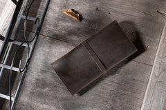 Handmade Leather Mens Clutch Wallet Cool Leather Wallet Long Phone Wallets for Men