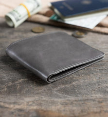 Cool Leather Mens Slim Small Wallet Men billfold Bifold Wallets for Men
