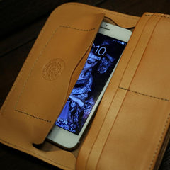 Handmade Leather Biker Wallet Mens Cool Chain Wallet Trucker Wallet with Chain