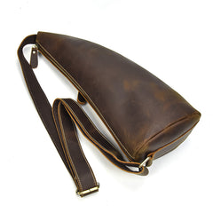 Cool Leather Sling Bag for Men Vintage Chest Crossbody Sling Bag For Men