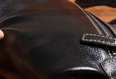 Genuine Leather Mens Cool Chest Bag Sling Bag Crossbody Sling Bag One Shoulder Backpack for men