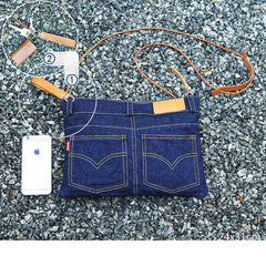 Unique Blue Jean Mens Clutch Bag Cool Wristlet Wallet Zipper Clutch Wallet For Men