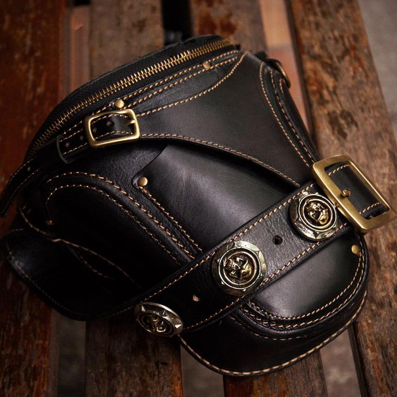 Leather Belt Pouch Mens Small Cases Waist Bags Hip Pack Belt Bags for Men