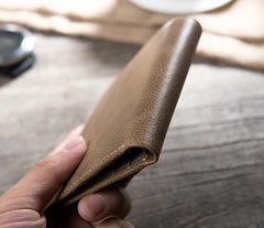 Cool Leather Mens Slim Small Leather Wallet Men billfold Bifold Wallets for Men