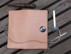 Handmade Leather Mens Vintage Long Wallet Cool Long Wallet for Men
