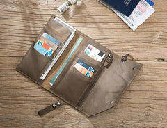 Handmade Leather Mens Cool Long  Chain Wallet Phone Biker Trucker Wristlet Wallet