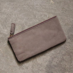 Vintage LEATHER Womens Long Clutch Wallet Zipper Slim Long Wallet FOR Women