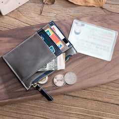 Handmade Leather Mens Cool billfold Wallet Card Holder Small Card Slim Wallets for Men