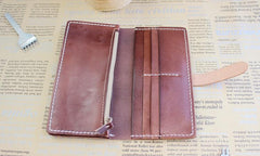 Handmade Leather Womens Vintage Long Wallet Cute Long Wallet for Women