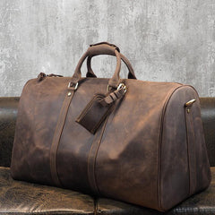 Cool Leather Mens Overnight Bags Weekender Bag Vintage Travel Bags Duffle Bags for Men