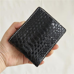 [On Sale] Handmade Cool Mens Snake Skin Bifold Small Wallet Slim billfold Wallet for Men