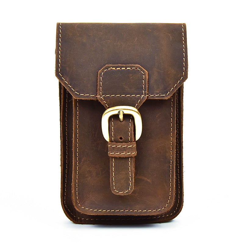 MEN LEATHER Belt Pouch WAIST BAG HIP PACK BELT BAG Cell Phone Holster