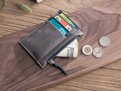 Handmade Leather Mens Cool billfold Wallet Card Holder Small Card Slim Wallets for Men