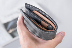 Cool Leather Mens billfold Leather Wallets Men Small Bifold Wallets for Men