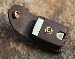 Cool Mens Leather Zippo Lighter Cases with Loop Zippo lighter Holder with clips