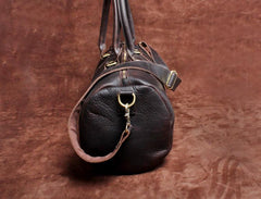 Genuine Leather Mens Bucket Bag Cool Weekender Bag Travel Bag Duffle Bags Overnight Bag Holdall Bag for men