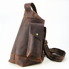 Cool Leather Mens Chest Bag Sling Bags Sling Crossbody Bag Travel Sling Bag for men
