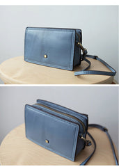 Cute Leather Womens Small Box Crossbody Bag Purse Zipper Shoulder Bag for Women