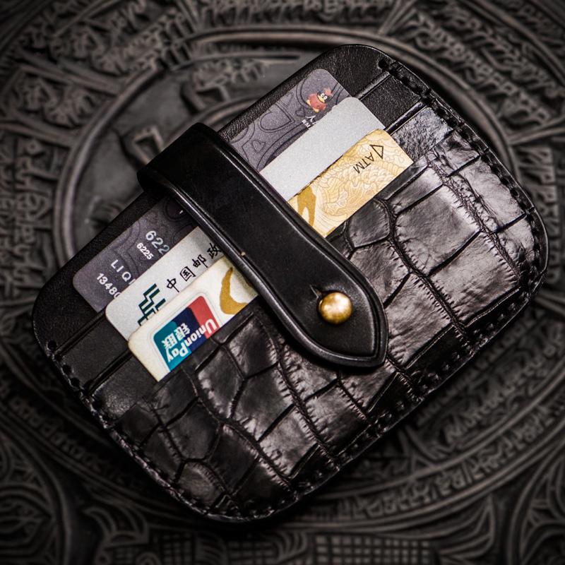 Handmade Leather Mens Cool billfold Wallets Card Holder Small Card Slim Wallets for Men
