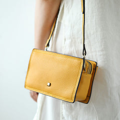Cute Leather Womens Small Box Crossbody Bag Purse Zipper Shoulder Bag for Women
