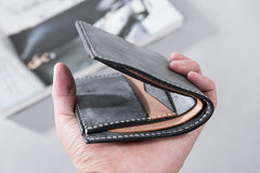Cool Leather Mens billfold Leather Wallets Men Small Bifold Wallets for Men