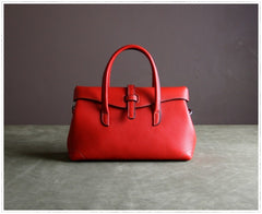 Womens Red Work Leather Handbag Purse Leather Red Work Shoulder Bag Handbag Purse for Ladies