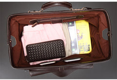 Vintage Leather Mens Large Doctor Bag Weekender Bag Doctor Travel Bag Duffle Bag for Men