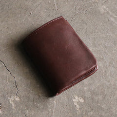 Cute LEATHER Wrinkled Womens Small Wallet Bifold Leather Small Wallets FOR Women