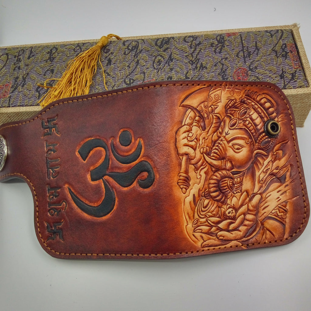 Tooled Leather Biker Wallets