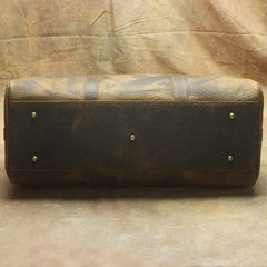 Leather Mens Weekender Bag Vintage Coffee Travel Bag for men