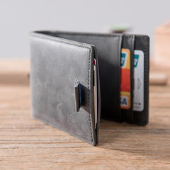 Leather Mens Cool billfold Wallets Card Holder Small Card Slim Wallets for Men