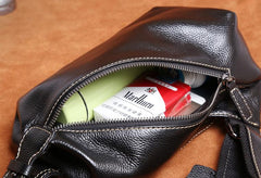 Genuine Leather Mens Cool Chest Bag Sling Bag Crossbody Sling Bag One Shoulder Backpack for men