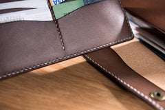 Handmade Leather Mens Clutch Wallet Cool Leather Wallet Long Phone Wallets for Men