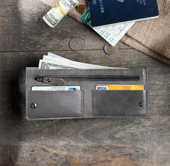 Cool Leather Mens Slim Small Wallet Men billfold Bifold Wallets for Men