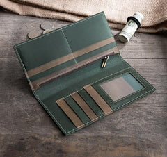 Handmade Leather Mens Clutch Wallet Cool Leather Wallet Long Phone Wallets for Men