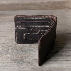 Cool Leather Mens Slim Small Wallet Bifold Men billfold Wallets for Men