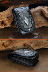 Cool Leather Mens Snake Biker Belt Pouch Waist Bag Drop Leg Bag for Men