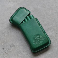 Handmade Green Leather Womens 10pcs Cigarette Holder Case Cool Custom Cigarette Case for Women