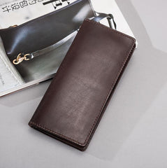 Cool Leather Mens Travel Long Wallets Passport Leather Wallet Long Wallets for Men