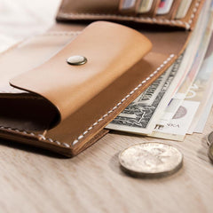 Cool Leather Mens Slim Small Wallets billfold Wallets Bifold for Men