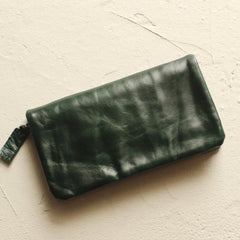 Vintage LEATHER Womens Long Clutch Wallet Zipper Long Wallet FOR Women