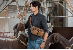 Leather Mens FANNY PACK MENS WAIST BAG HIP PACK BELT BAG FOR MEN