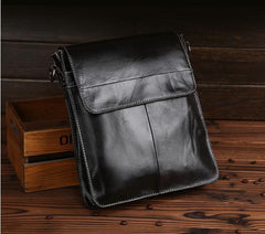 Cool Coffee Small Square Leather Mens Side Bag Messenger Bag Shoulder Bag for Men